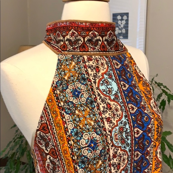 Judith March S Suede Bandana Halter Mini Dress NEW - Picture 4 of 11